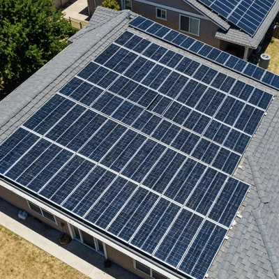 Solar panel installation on a residential roof, illustrating the installation timeline