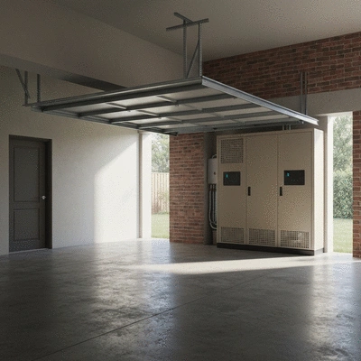 Modern energy storage system in a home garage
